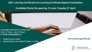 Leaving Certificate - Candidate Self Service Portal – Phase 2