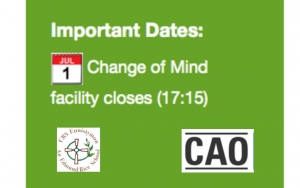 Reminder- CAO Change of Mind Closes July 1st @ 17:15