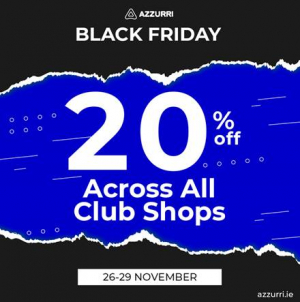 CBS Azzuri Shop Black Friday - Cyber Monday  20% Promotion